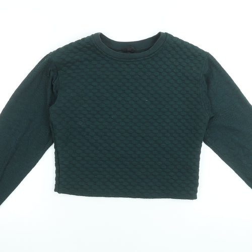 Topshop Women Black Textured Pullover Sweatshirt UK 8