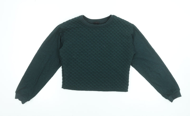 Topshop Women Black Textured Pullover Sweatshirt UK 8
