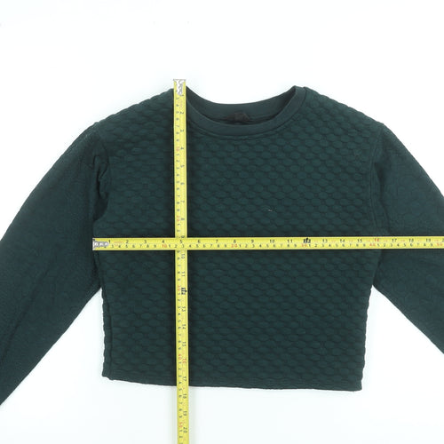 Topshop Women Black Textured Pullover Sweatshirt UK 8