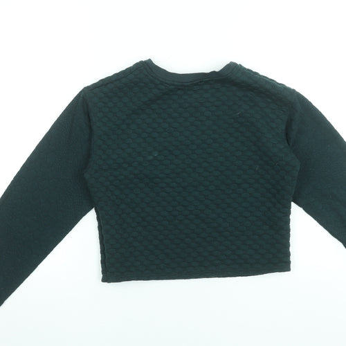 Topshop Women Black Textured Pullover Sweatshirt UK 8