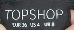 Topshop Women Black Textured Pullover Sweatshirt UK 8