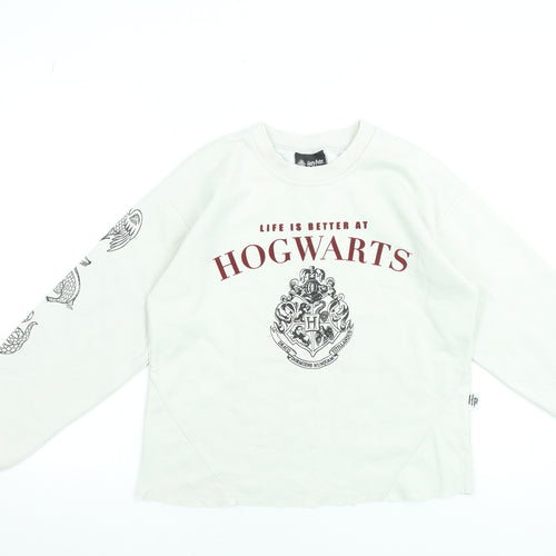Harry Potter Women’s Beige Hogwarts Sweatshirt Size S 8-10 Pullover