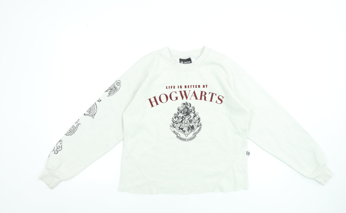 Harry Potter Women’s Beige Hogwarts Sweatshirt Size S 8-10 Pullover