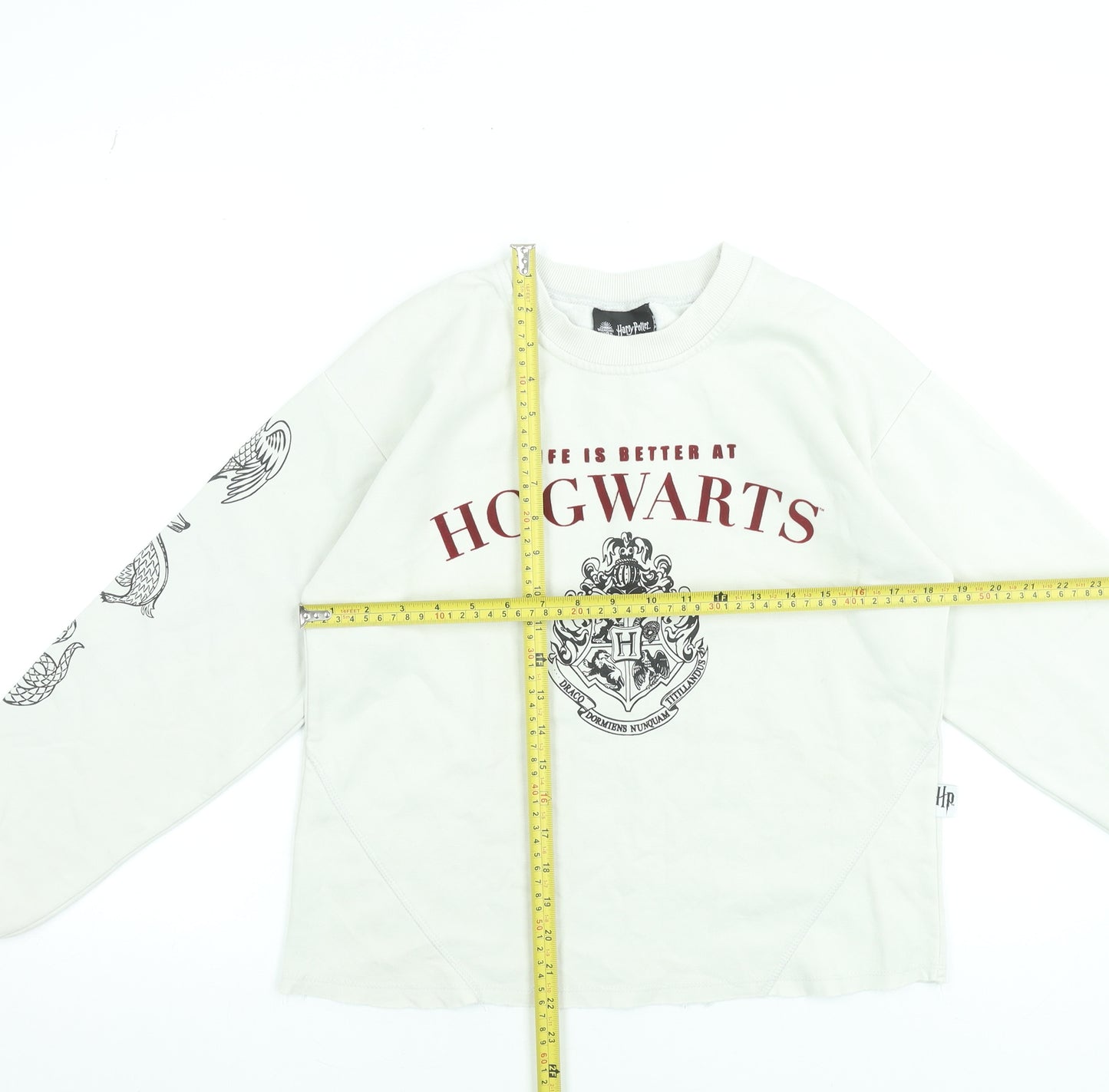 Harry Potter Women’s Beige Hogwarts Sweatshirt Size S 8-10 Pullover