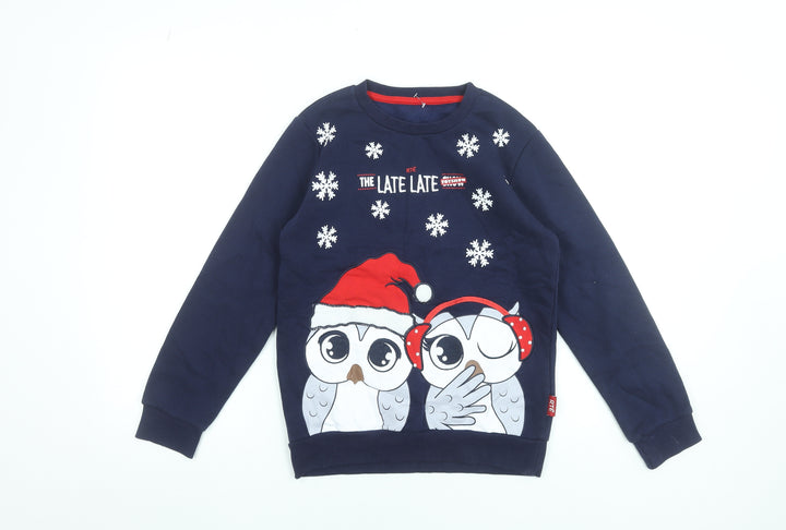 RTÉ Boys Blue Christmas Owl Pullover Sweatshirt 11-12 Years