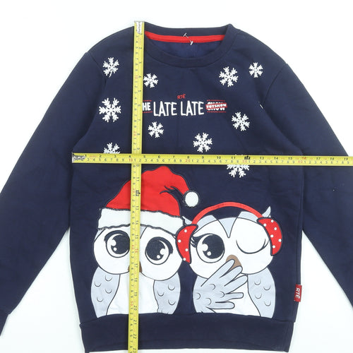 RTÉ Boys Blue Christmas Owl Pullover Sweatshirt 11-12 Years