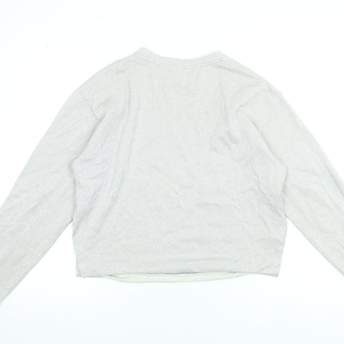 & Other Stories Women Silver Long Sleeve Pullover Sweatshirt Size 8