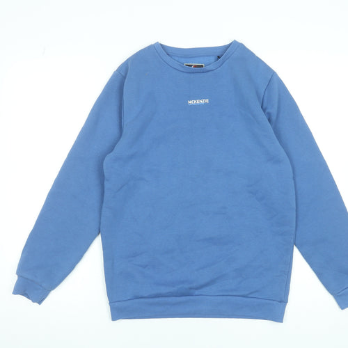 McKenzie Boys Blue Pullover Sweatshirt 13-14 Years Fleece Cotton Blend