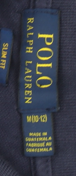 Ralph Lauren Boys Blue Polo Shirt Slim Fit Size 10-12 Years Logo Cotton