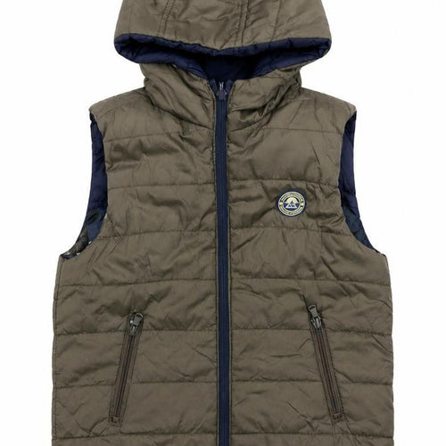 Zara Boys Green Hooded Quilted Bodywarmer Gilet 6-7 Years Nylon Puffer