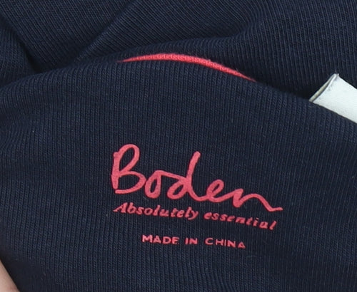 Boden Women Blue Roll Neck Long Sleeve Stretch Jersey Top M