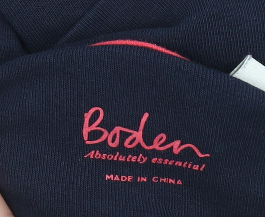 Boden Women Blue Roll Neck Long Sleeve Stretch Jersey Top M