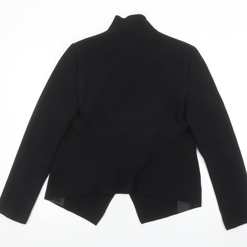 Zara Woman Black Draped Lapel Blazer Jacket Women M Elegant Lined