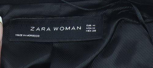 Zara Woman Black Draped Lapel Blazer Jacket Women M Elegant Lined