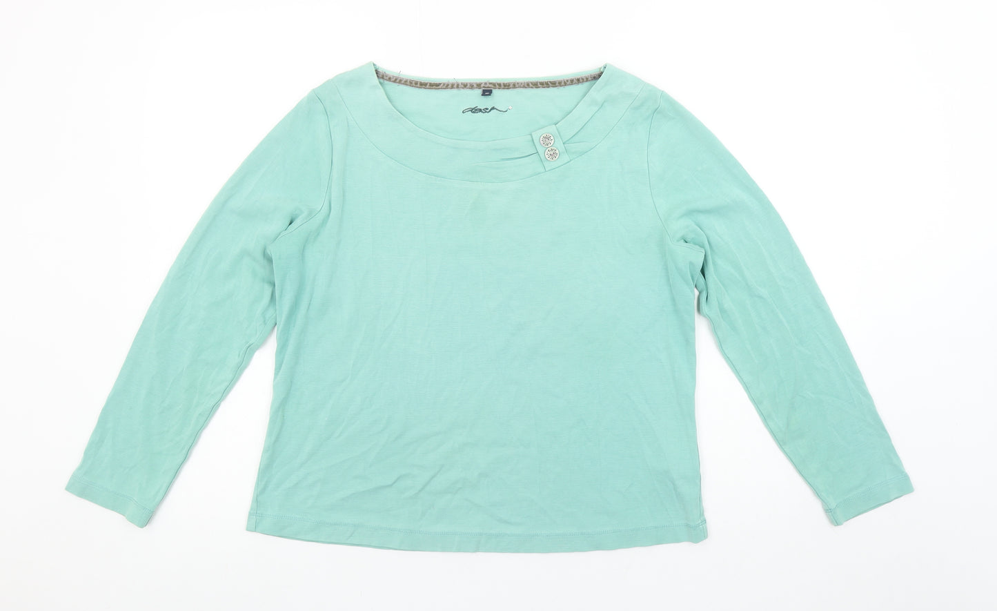 Dash Women’s Green Long Sleeve Cotton Jersey T-Shirt Size 16