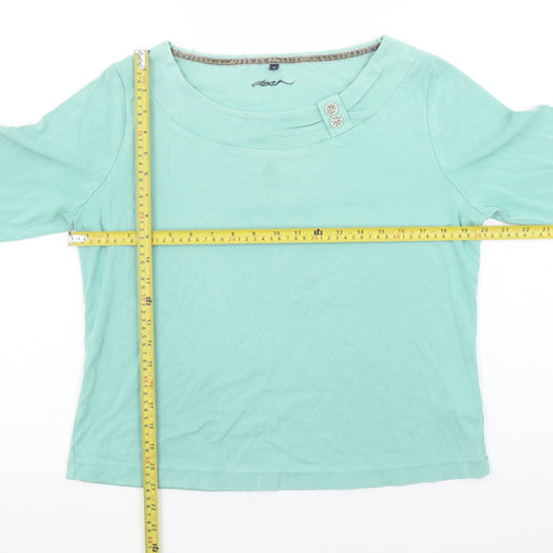 Dash Women’s Green Long Sleeve Cotton Jersey T-Shirt Size 16