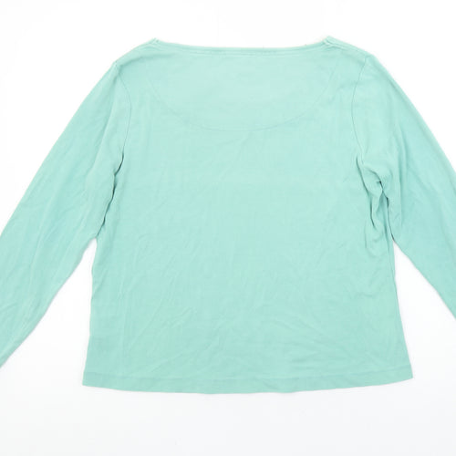 Dash Women’s Green Long Sleeve Cotton Jersey T-Shirt Size 16