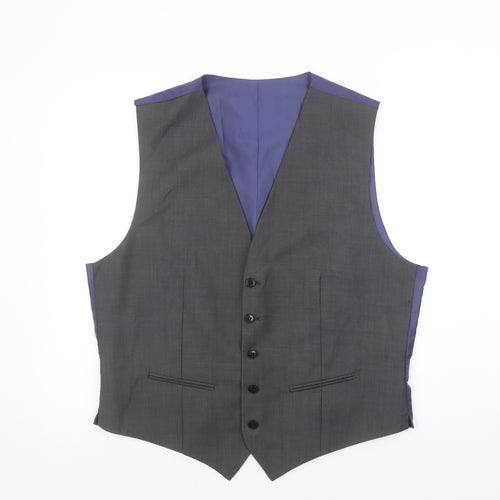Marks and Spencer Men's Grey Wool Blend Waistcoat Size L 42in