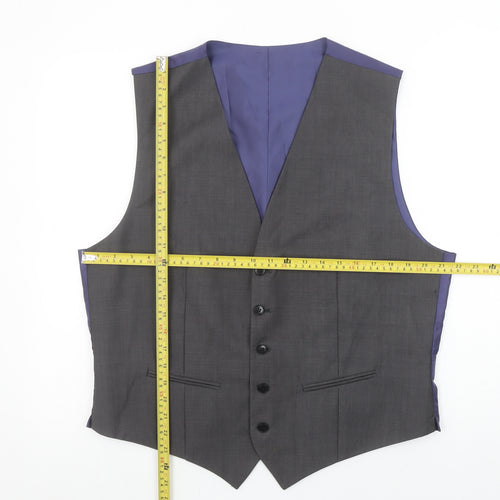 Marks and Spencer Men's Grey Wool Blend Waistcoat Size L 42in