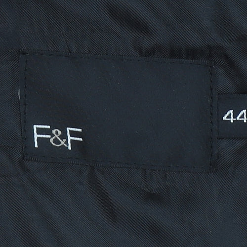 F&F Men's Black 44 Regular Fit Single-Breasted Blazer Jacket