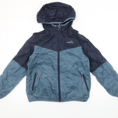 Freedom Trail Boys Blue Hooded Windbreaker Jacket 11-12 Years