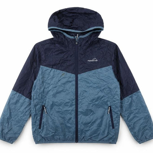 Freedom Trail Boys Blue Hooded Windbreaker Jacket 11-12 Years