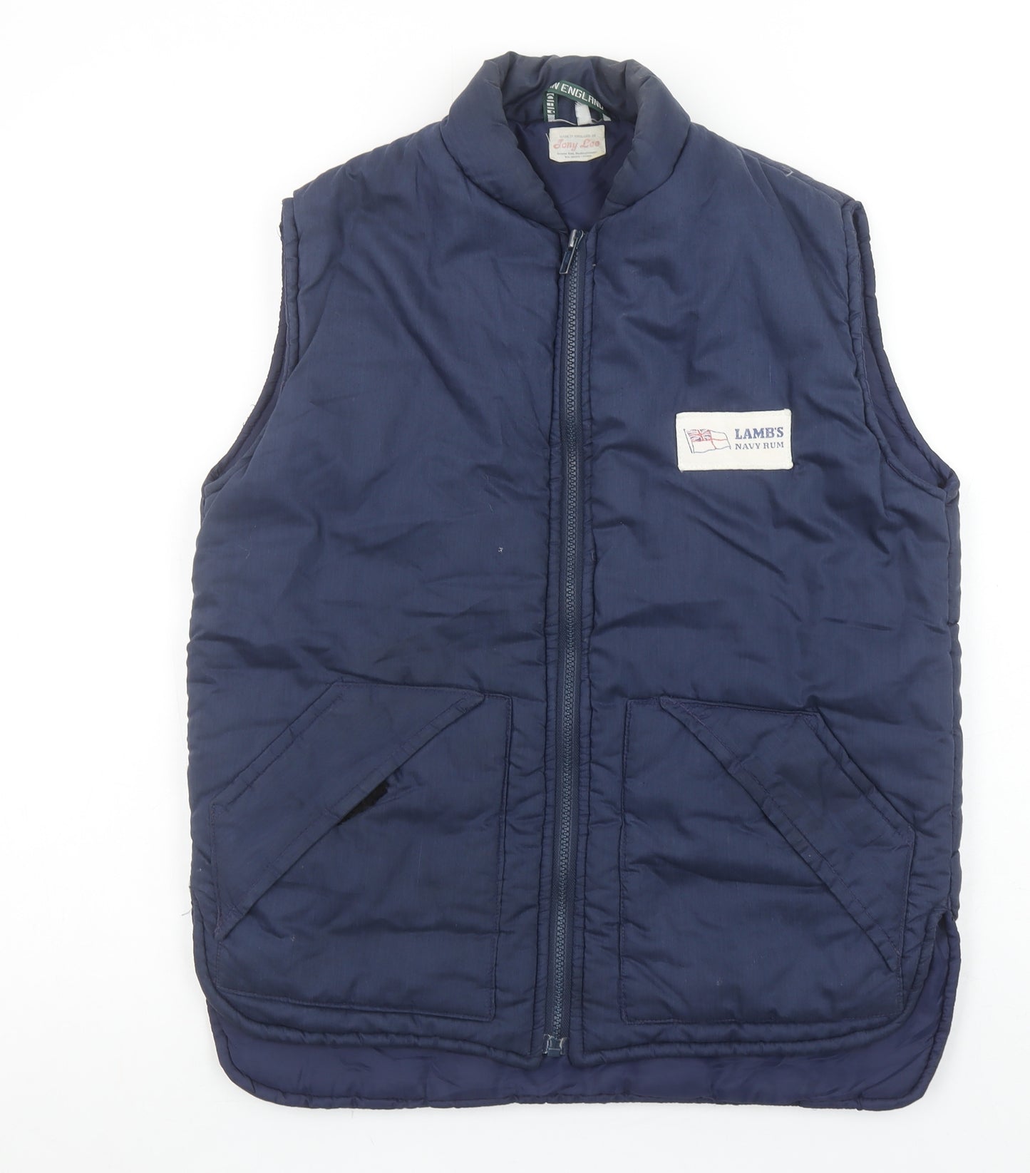 Tony Lee Men's Blue Insulated Full Zip Bodywarmer Vest Size 36