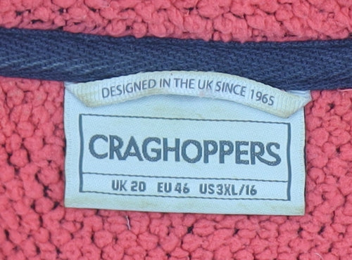 Craghoppers Women’s Red 1/2 Zip Fleece Sweatshirt UK 20 Polyester Outdoor