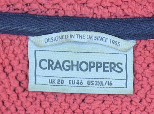 Craghoppers Women’s Red 1/2 Zip Fleece Sweatshirt UK 20 Polyester Outdoor