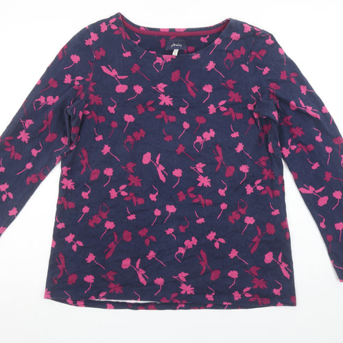 Joules Womens Blue Floral Cotton Long Sleeve T-Shirt Size 16