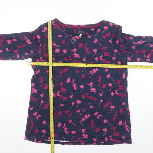Joules Womens Blue Floral Cotton Long Sleeve T-Shirt Size 16