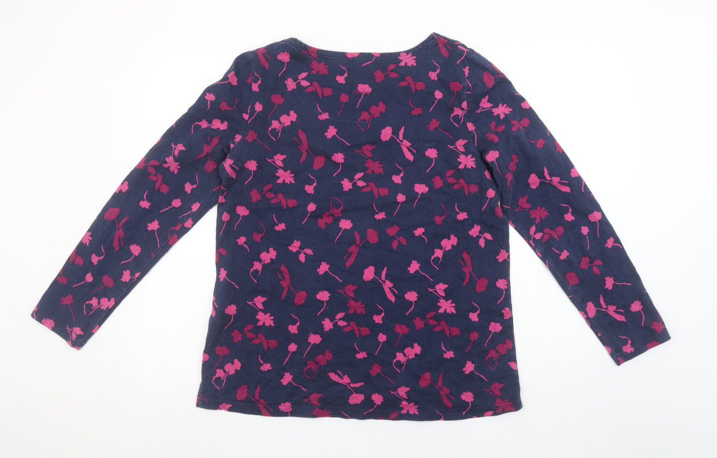 Joules Womens Blue Floral Cotton Long Sleeve T-Shirt Size 16