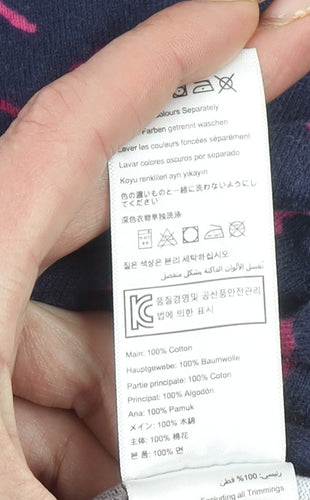 Joules Womens Blue Floral Cotton Long Sleeve T-Shirt Size 16