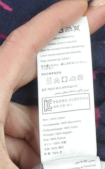 Joules Womens Blue Floral Cotton Long Sleeve T-Shirt Size 16