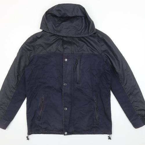 Maine New England Men's Navy Small Hooded Polyester Cotton Jacket