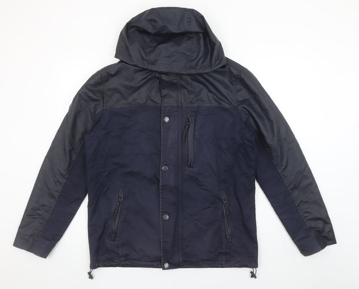 Maine New England Men's Navy Small Hooded Polyester Cotton Jacket