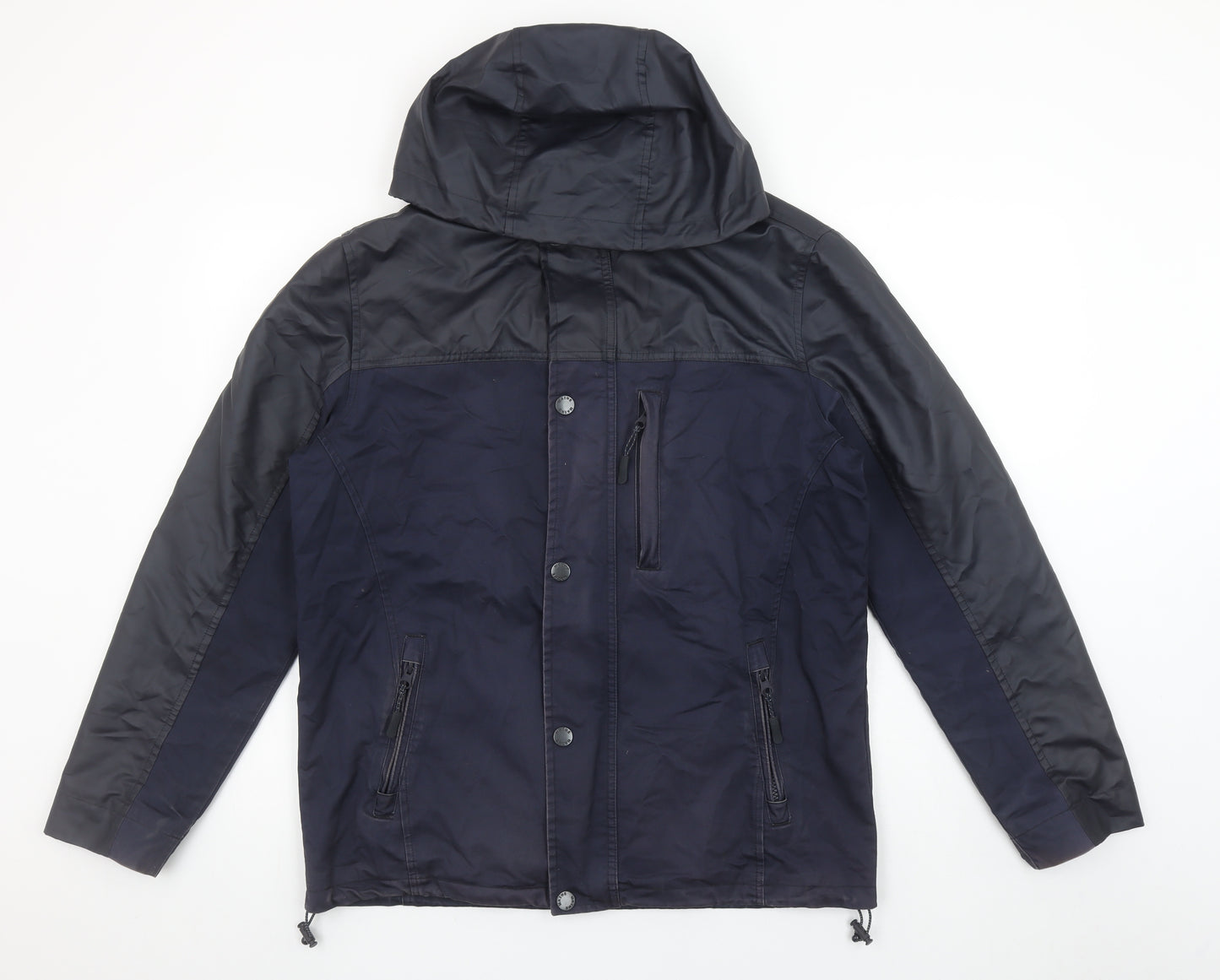 Maine New England Men's Navy Small Hooded Polyester Cotton Jacket