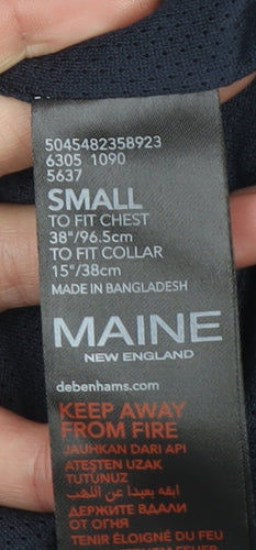 Maine New England Men's Navy Small Hooded Polyester Cotton Jacket