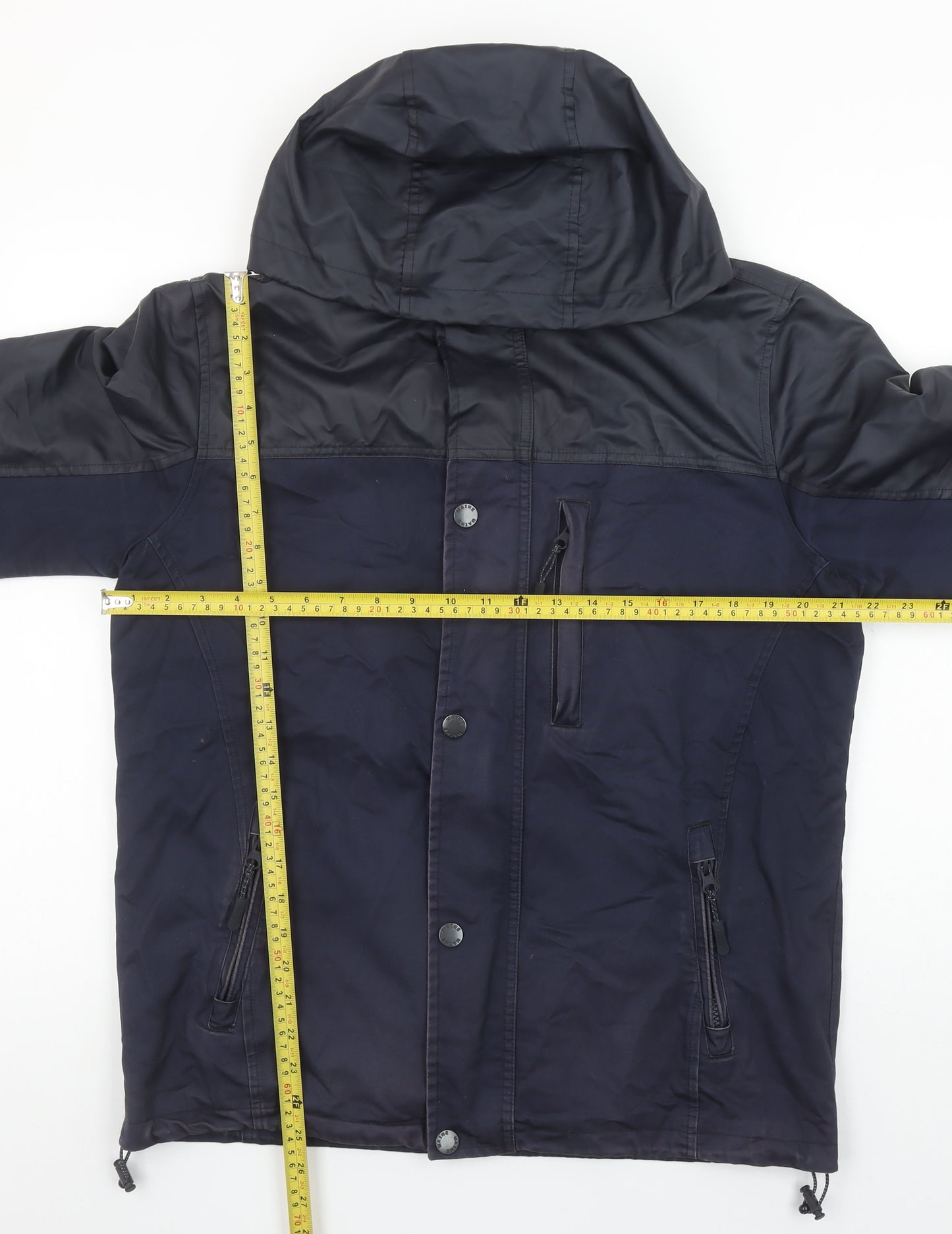 Maine New England Men's Navy Small Hooded Polyester Cotton Jacket