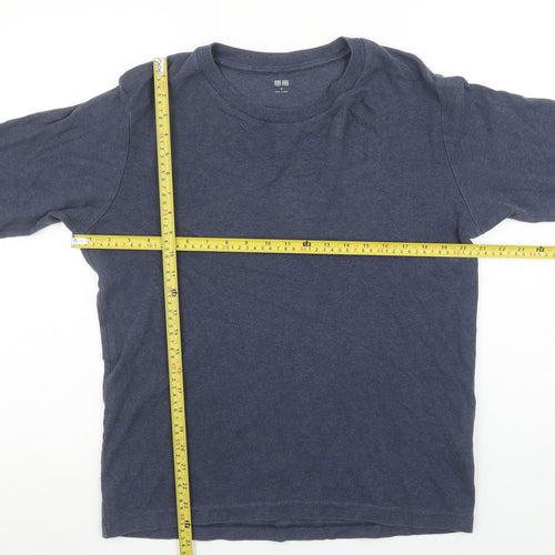 Uniqlo Men’s Blue Long Sleeve Cotton Crew Neck T-Shirt Size M