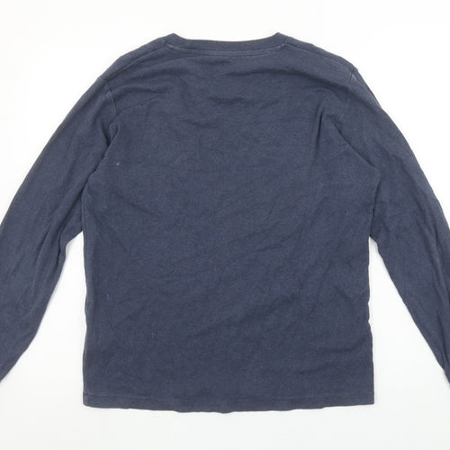 Uniqlo Men’s Blue Long Sleeve Cotton Crew Neck T-Shirt Size M