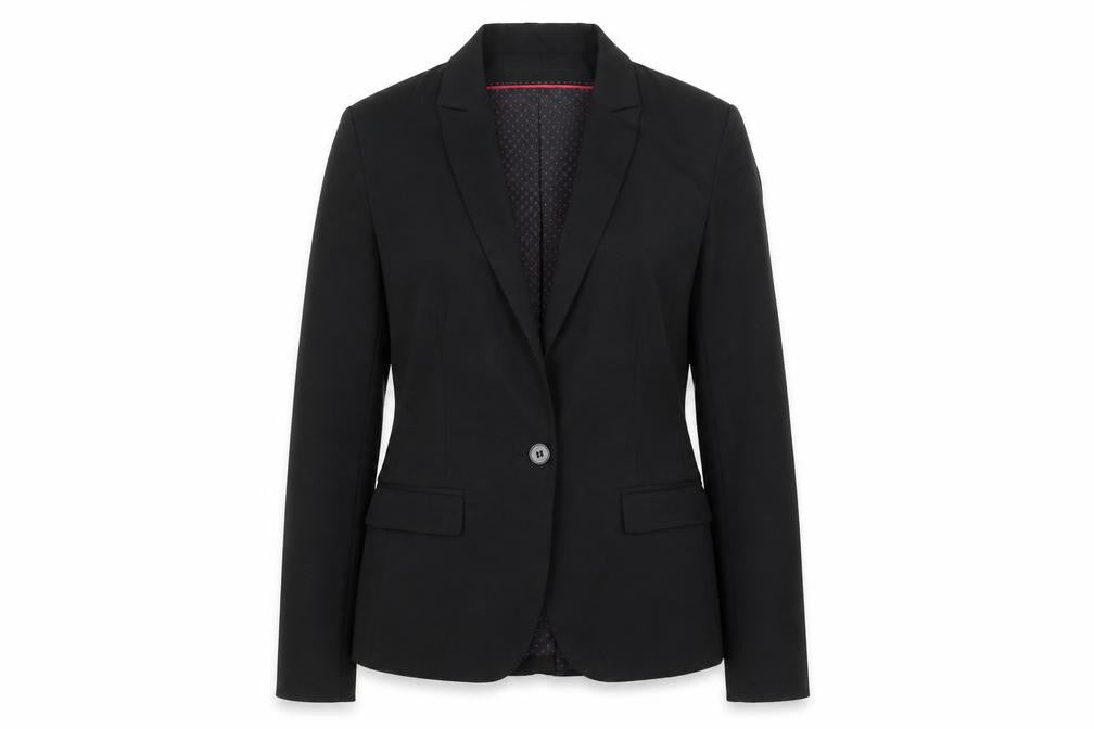 Front view of Next Women Black Tailoring Single-Breasted Blazer, size 10R