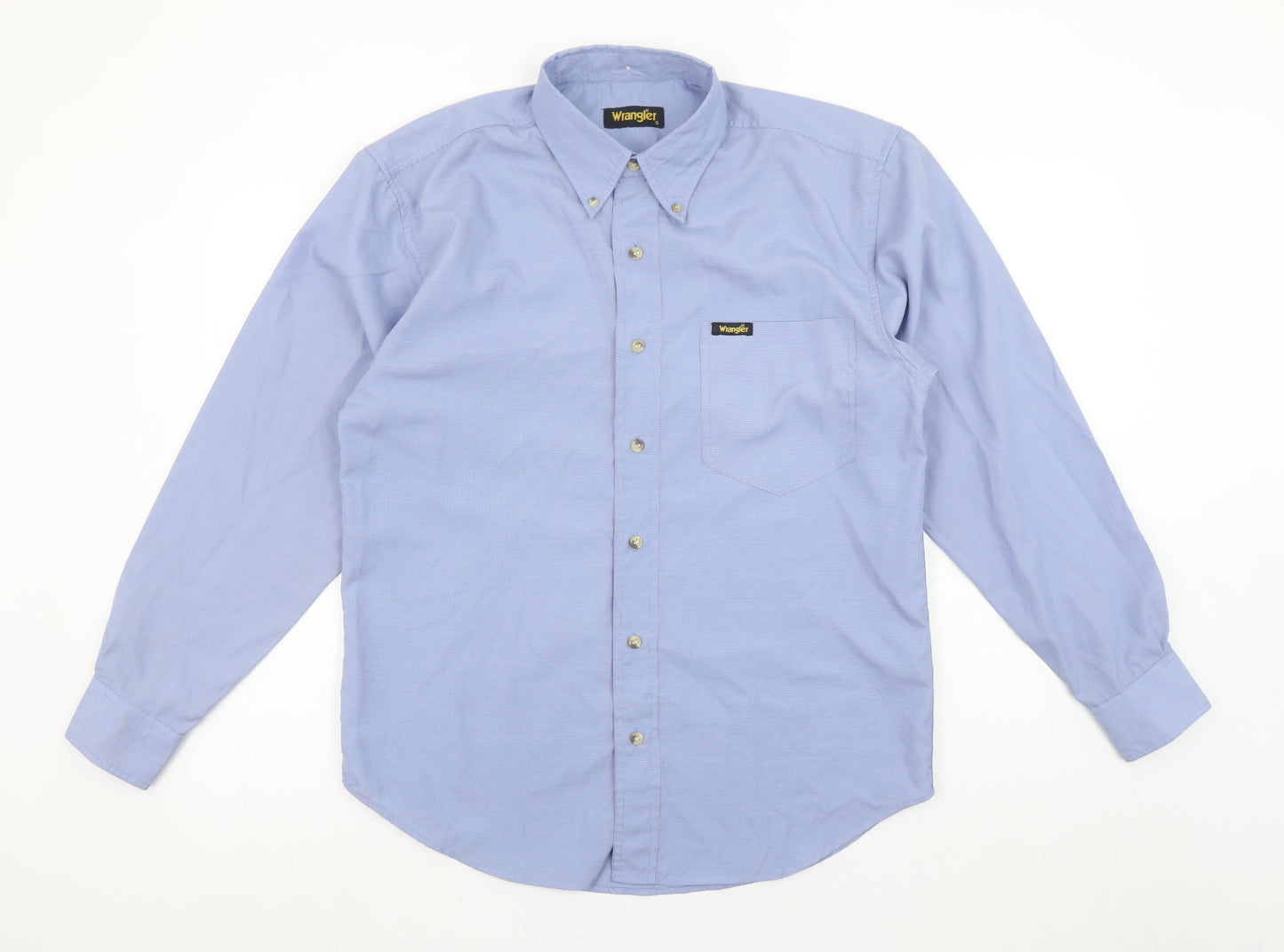 Wrangler Men's Blue Button-Down Long Sleeve Casual Shirt Size S