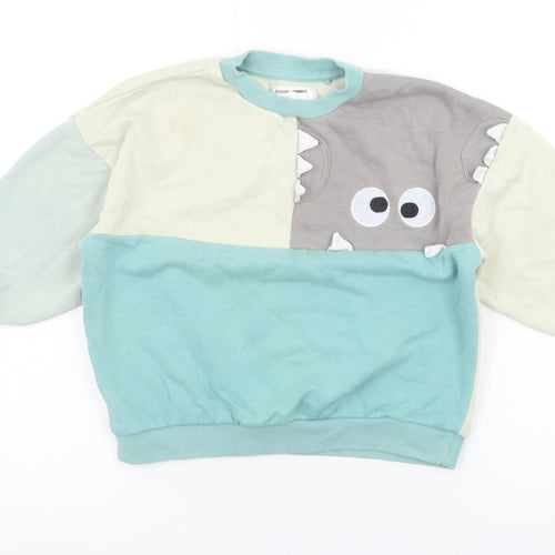 Next Girls Multicoloured Dinosaur Sweatshirt 4-5 Years Cotton Blend