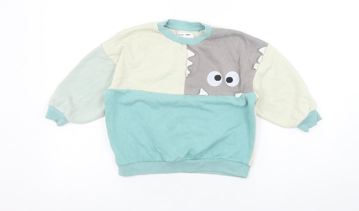 Next Girls Multicoloured Dinosaur Sweatshirt 4-5 Years Cotton Blend