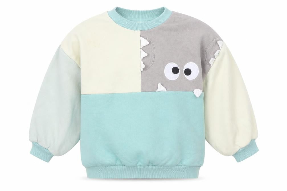 Front view of Next girls’ multicoloured dinosaur sweatshirt 4-5 years cotton blend