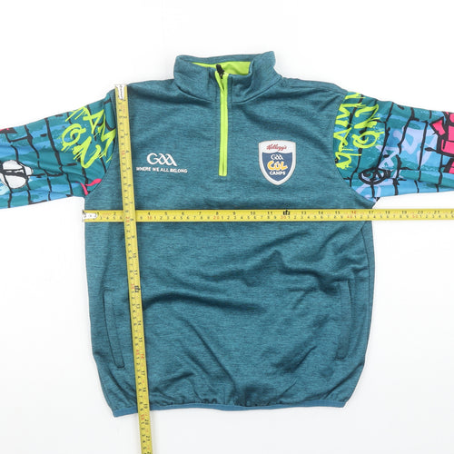 Azzurri Boys Blue 3-4 Years 1/4 Zip Sports Sweatshirt Graphic Print