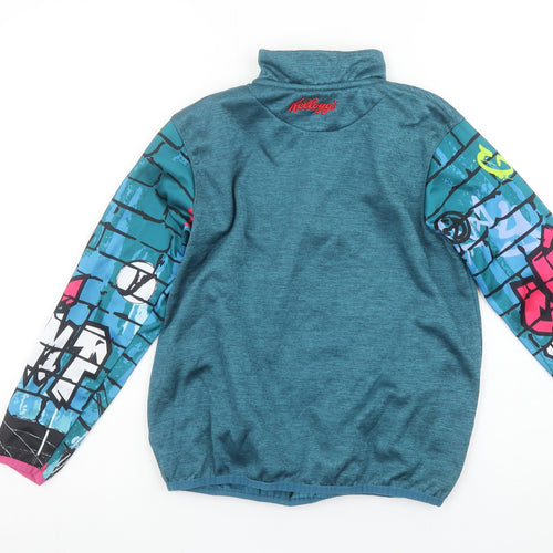Azzurri Boys Blue 3-4 Years 1/4 Zip Sports Sweatshirt Graphic Print