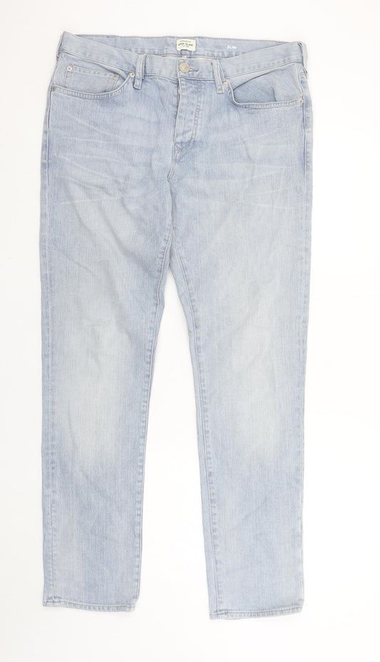 River Island Mens Blue Light Wash Slim Fit Jeans 34W 32L