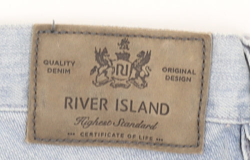 River Island Mens Blue Light Wash Slim Fit Jeans 34W 32L